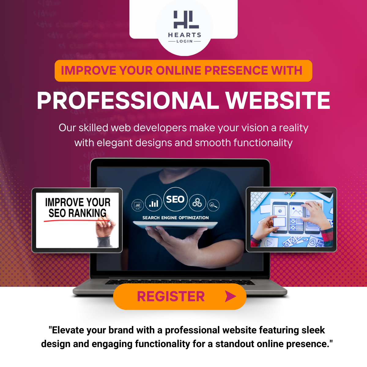 Hearts Login: Website Design For Professional Business | Increase Business Sales 10x | Attract More Customers!