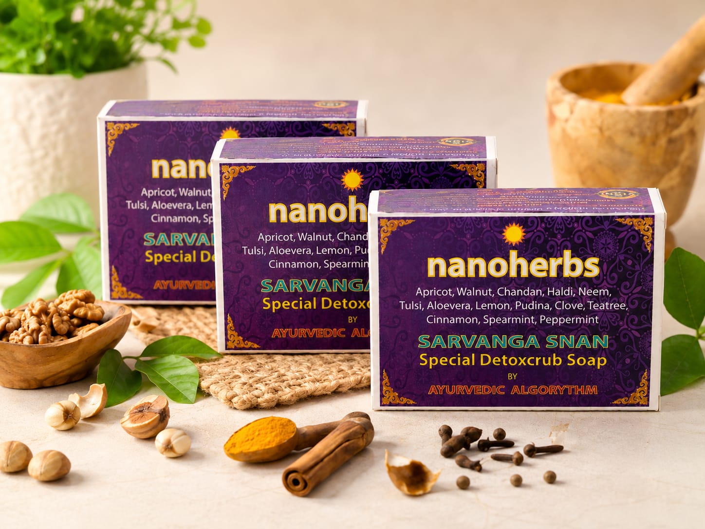 Nanoherbs SARVANGA SNAN Special Detoxscrub Soap Buy 2 Get 1 FREE