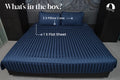 Navy Blue, 500TC, Stripes Bedsheet Set
