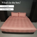 Rose Tan, 300TC, Stripes Bedsheet Set