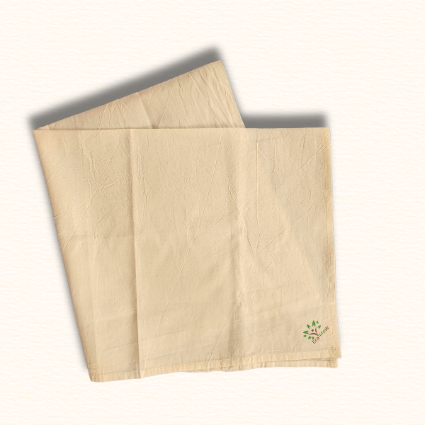 Eco life Toxic free Undyed and Unbleached pure Cotton Kerchief ( Hankies) - 5 Pieces