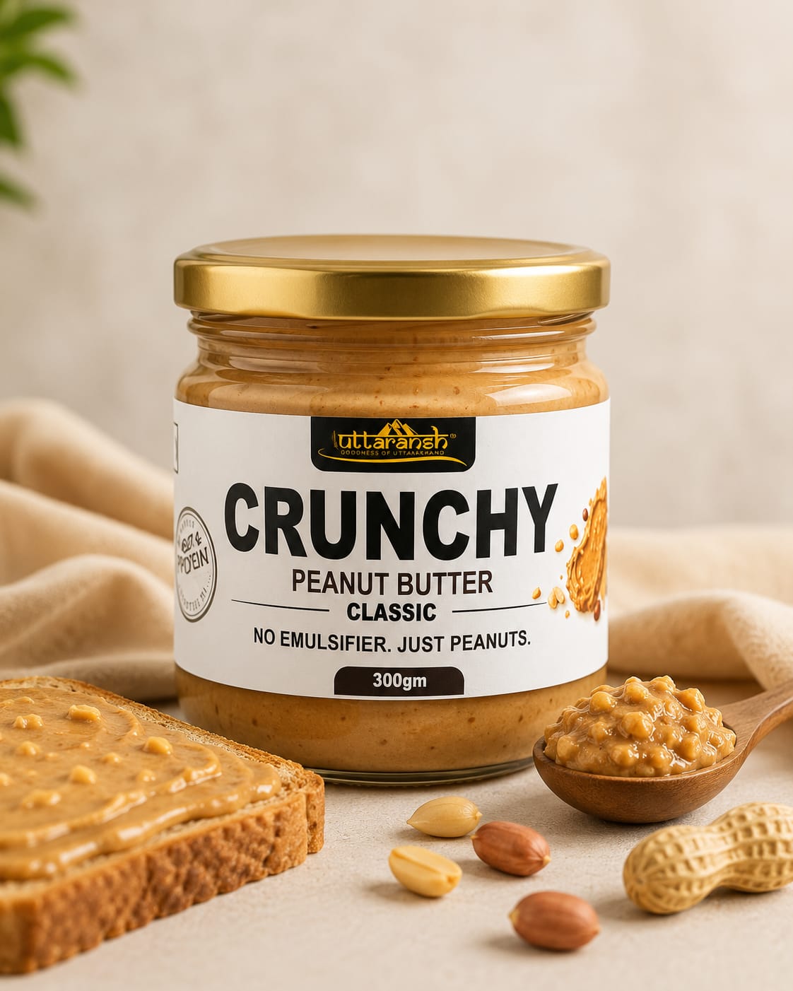 Uttaransh Desi Peanuts Crunchy Spread 300gm