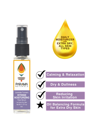 Parama Naturals Intense Moisturizing Face Oil With Lavender & Turmeric For Dull & Extra Dry Skin, 08ml