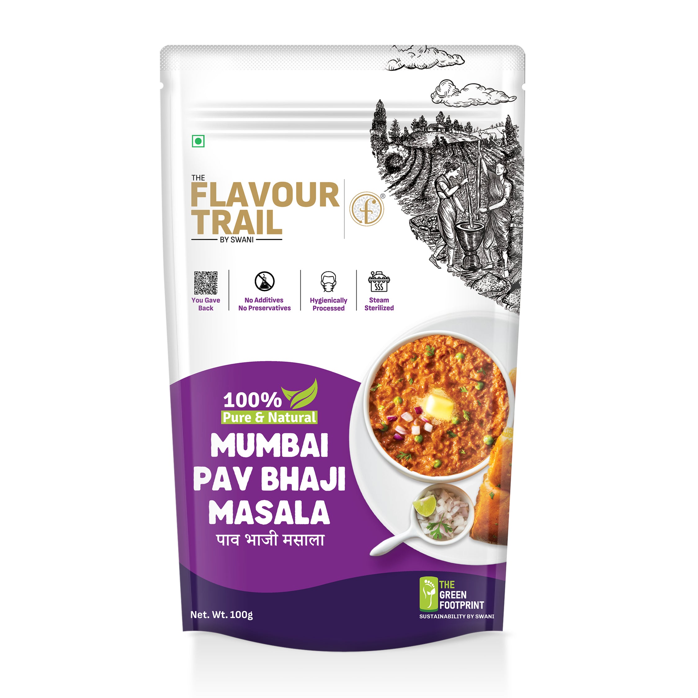 The Flavour Trail by Swani -Pure & Natural - Mumbai Pav Bhaji - 100gms