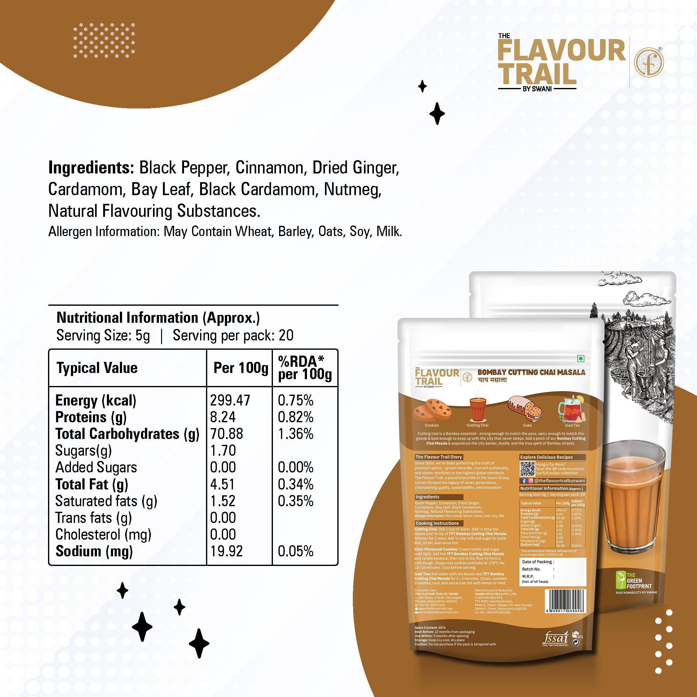 The Flavour Trail Bombay Cutting Chai Masala, Amritsari Chole Masala