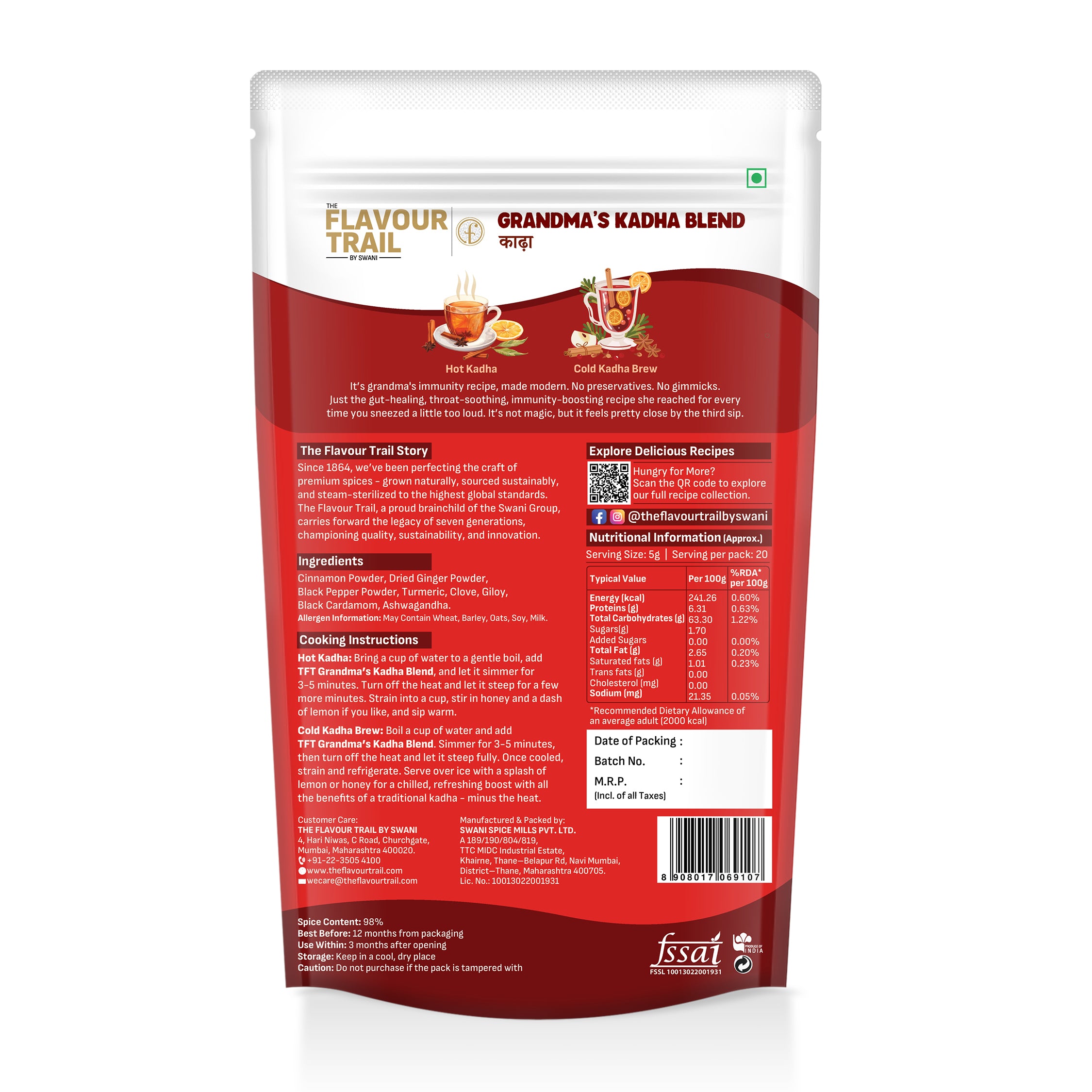 The Flavour Trail Grandma's Organic Kadha Blend