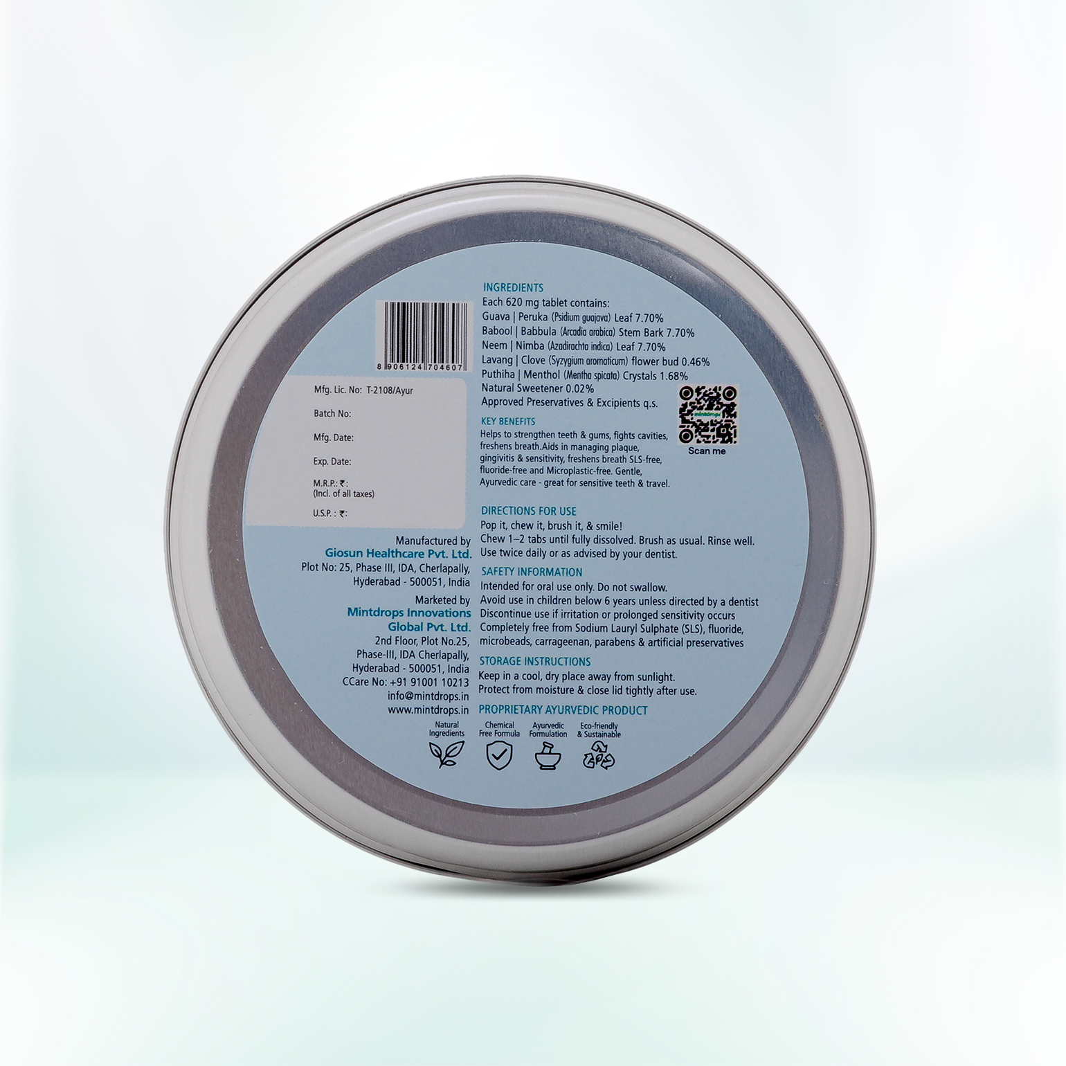 Mintdrops Tooth Tabs (Menthol Fresh)