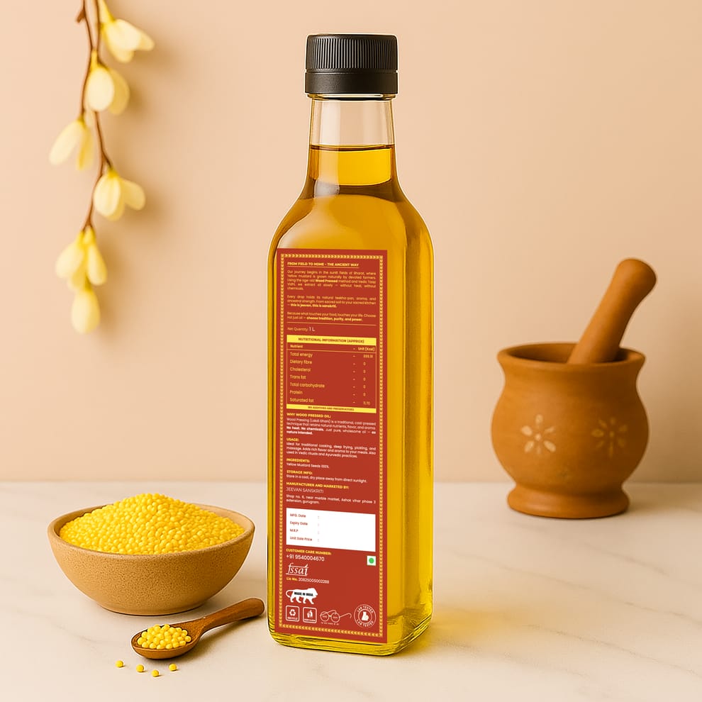 JEEVAN SANSKRITI WOODPRESSED YELLOW MUSTARD OIL (1 LITER)