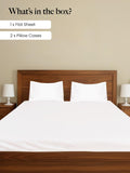 Pintuck on White Percale, 300 TC Bedsheet Set