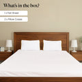 Gold Flange on White Percale, 300 TC Bedsheet with two pillow cover