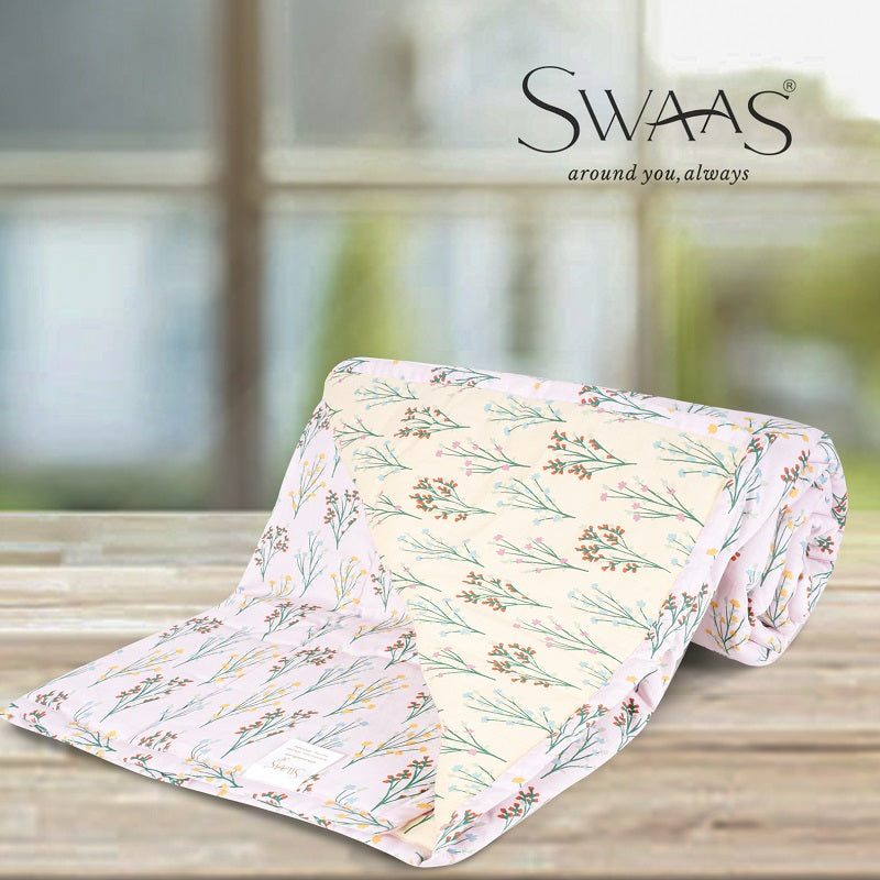 Swaas 100% Cotton Amelia Yellow/Pink Reversible Quilt
