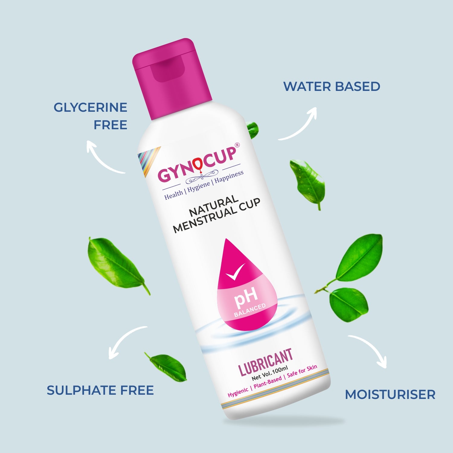 Gynocup Menstrual Cup Lubricant Water based & pH Balanced, hypoallergenic and safe for use, Helps to wear Menstrual Cup Lubricant