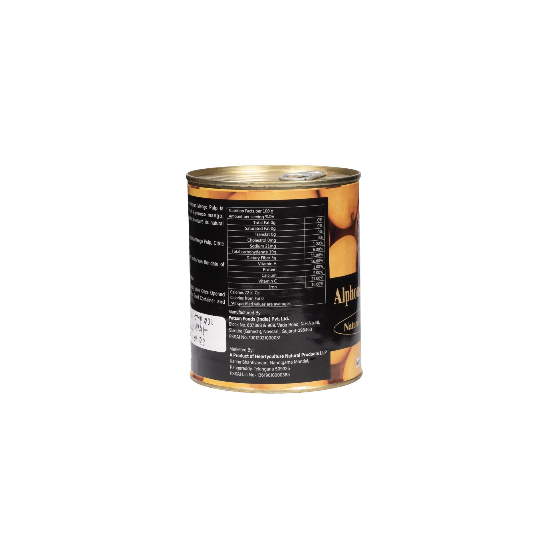Heartyculture Alphonso Mango Pulp 850 G