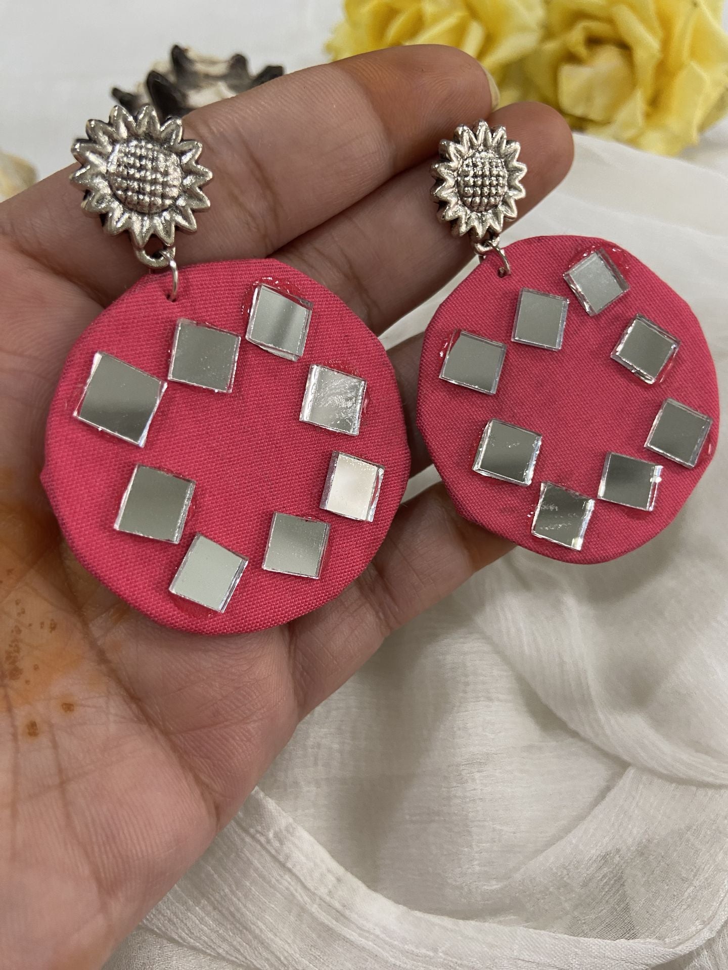 Nitya- Mirror Handmade Earrings