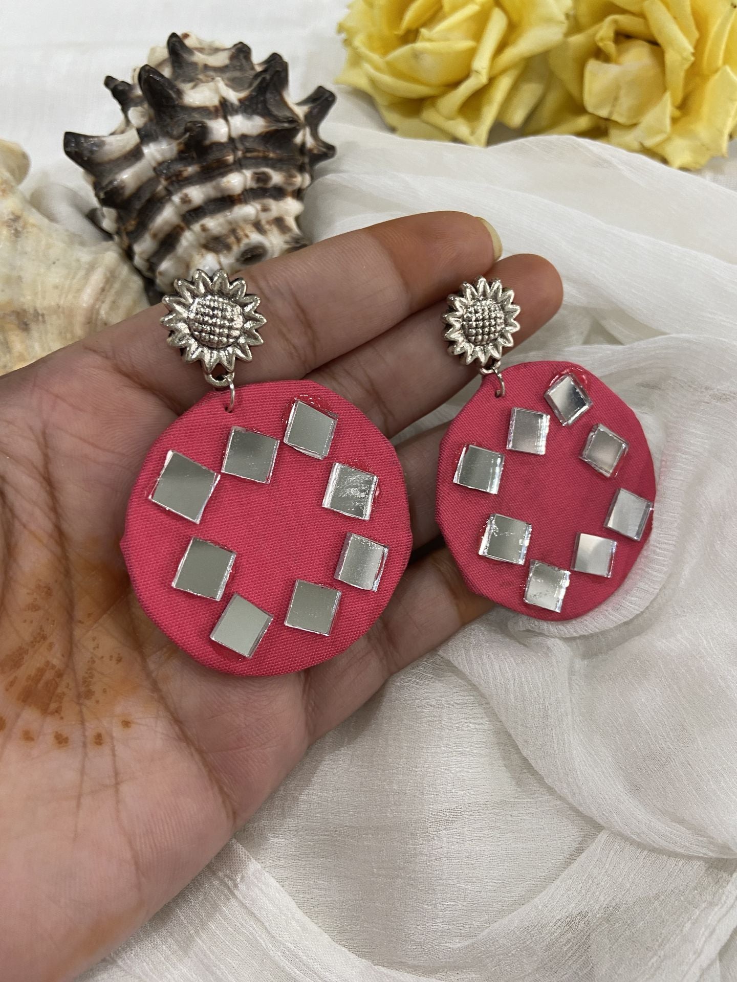 Nitya- Mirror Handmade Earrings