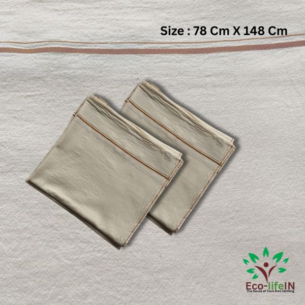 Eco life Undyed and Unbleached Soft Pure Cotton Bath Towel Medium-  Pack of 3