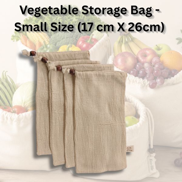 Eco-life Vegetable Storage Cotton Bag - Pack of 10 Bags