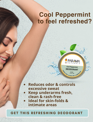 Parama Naturals Aluminum-Free Natural Odor Protection Refreshing & Cooling Peppermint Deodorant, 31g