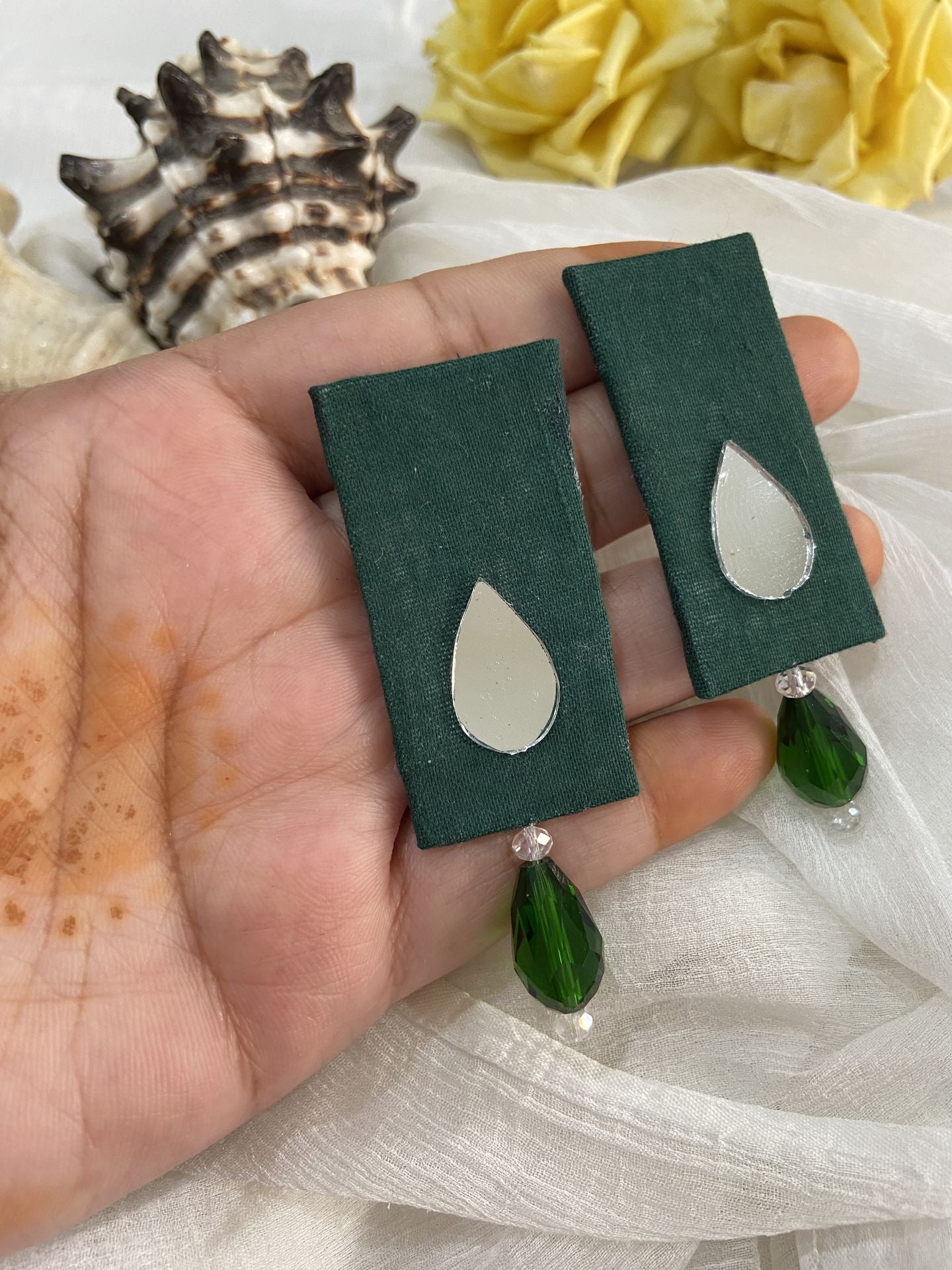 Laadli Handmade- Neha- Mirror Handmade Earrings