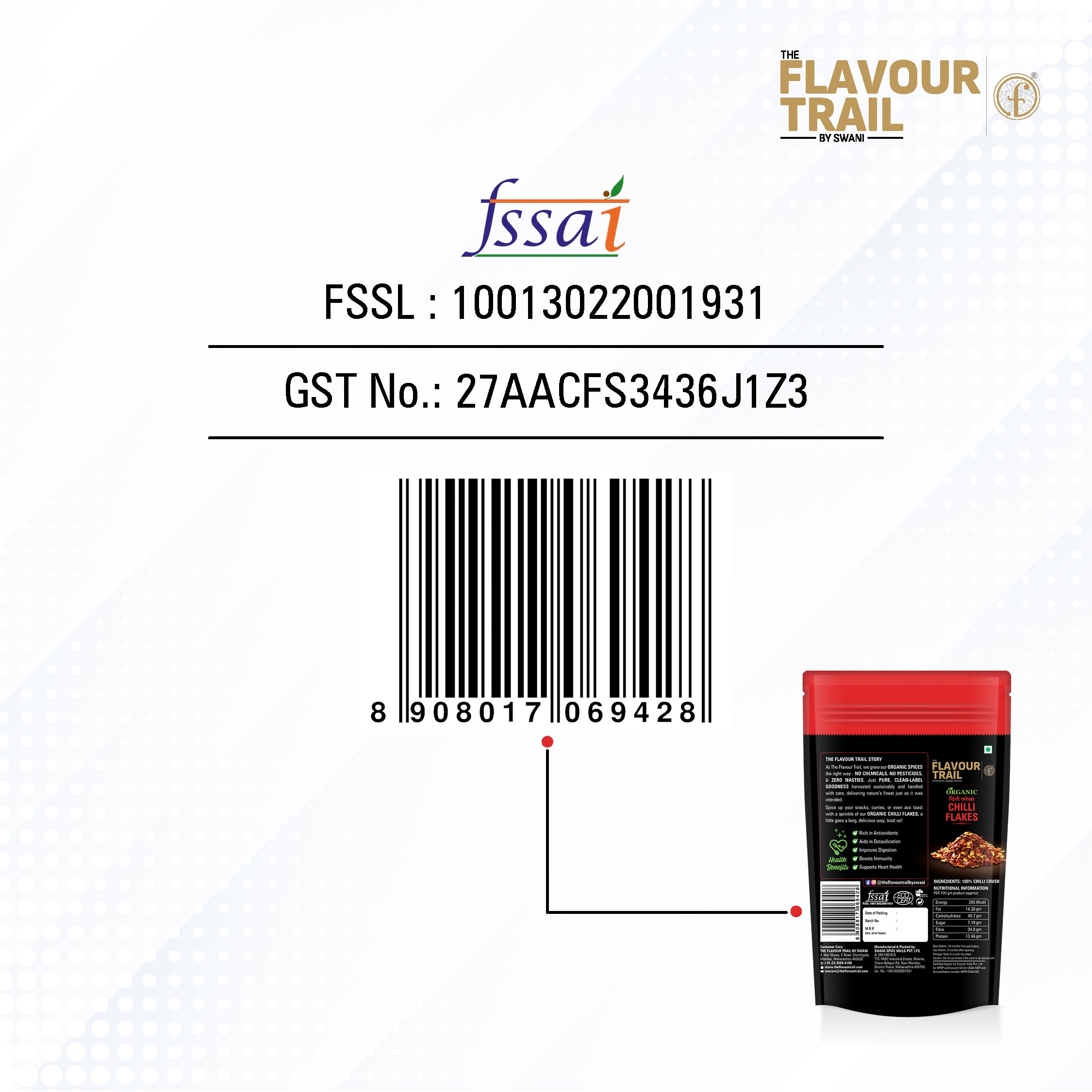 The Flavour Trail - Organic Chilli Flakes
