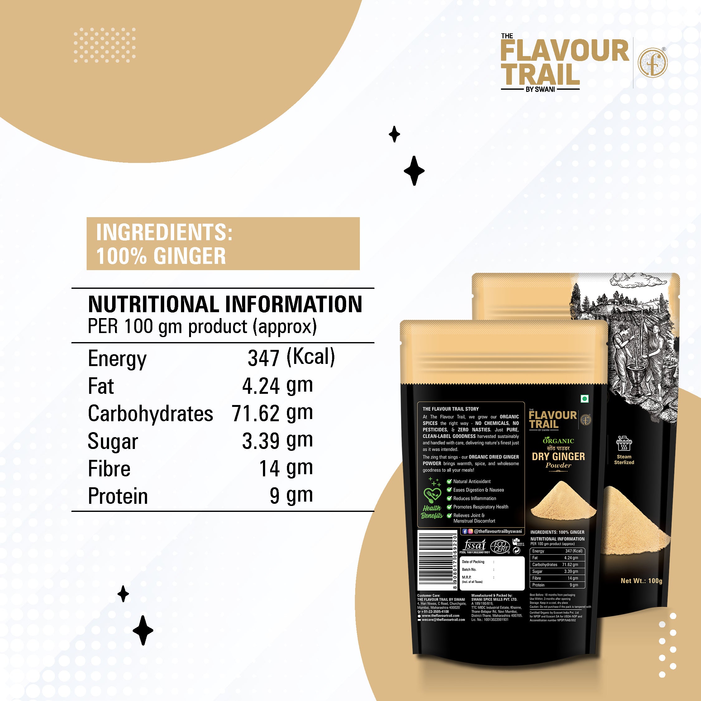 The Flavour Trail - Organic Dry Ginger Powder