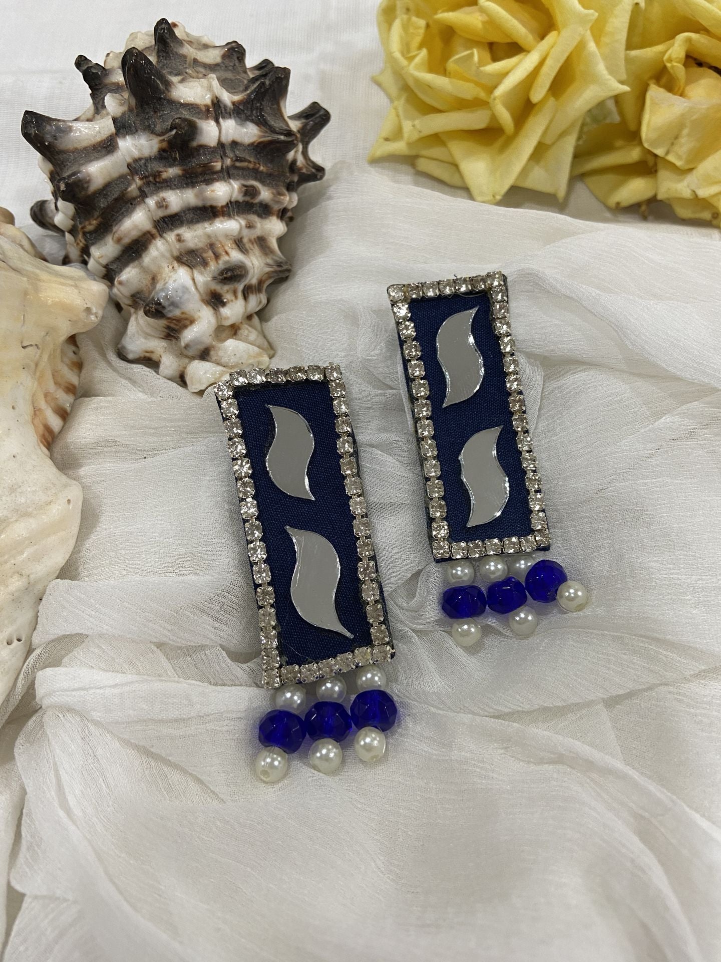 Laadli Handmade- Neelam- Mirror Handmade earrings