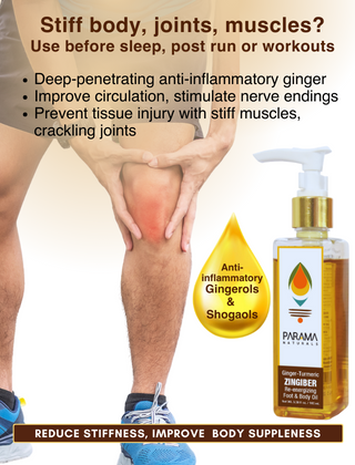 Parama Naturals Zingiber Ayurvedic Foot & Body Massage Oil, 100ml.