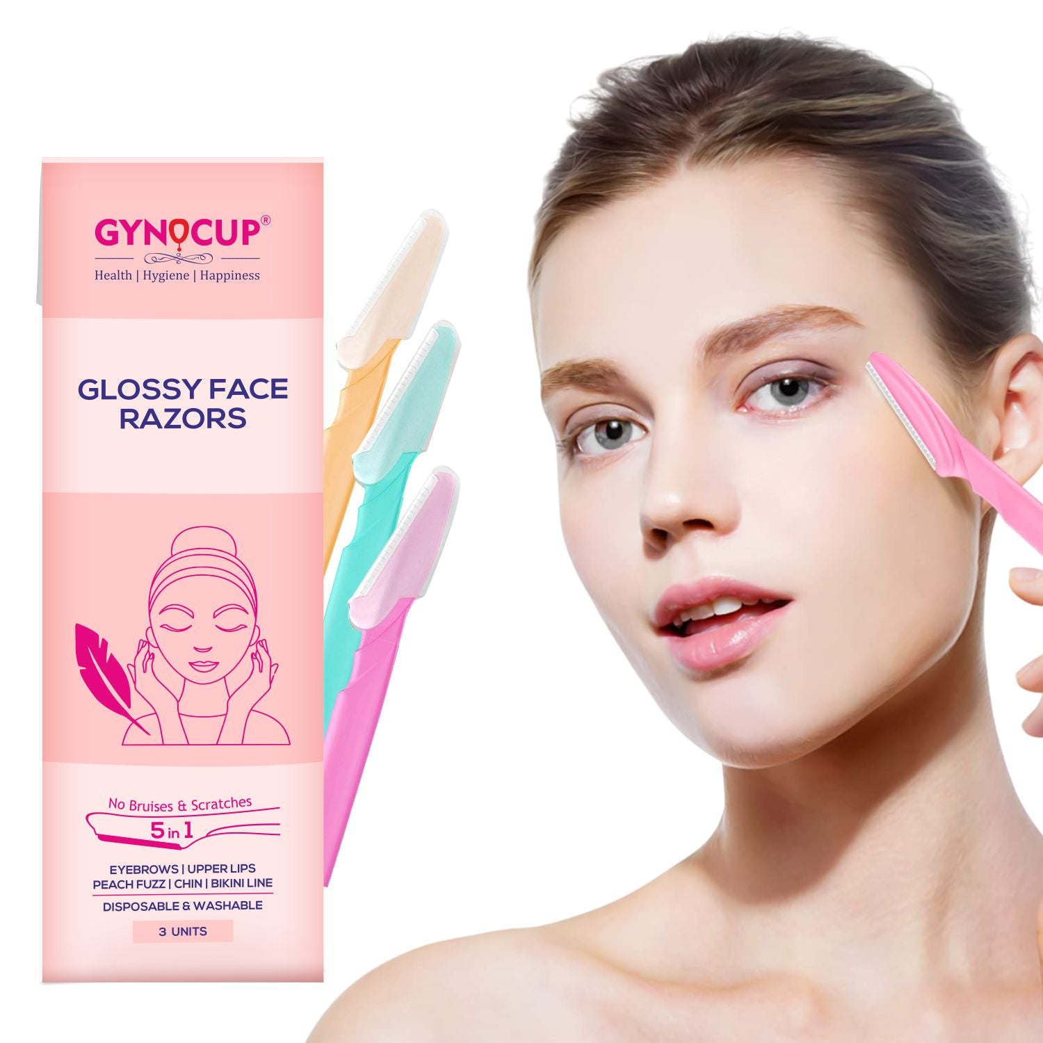 Gynocup Glossy Face Razor for Women