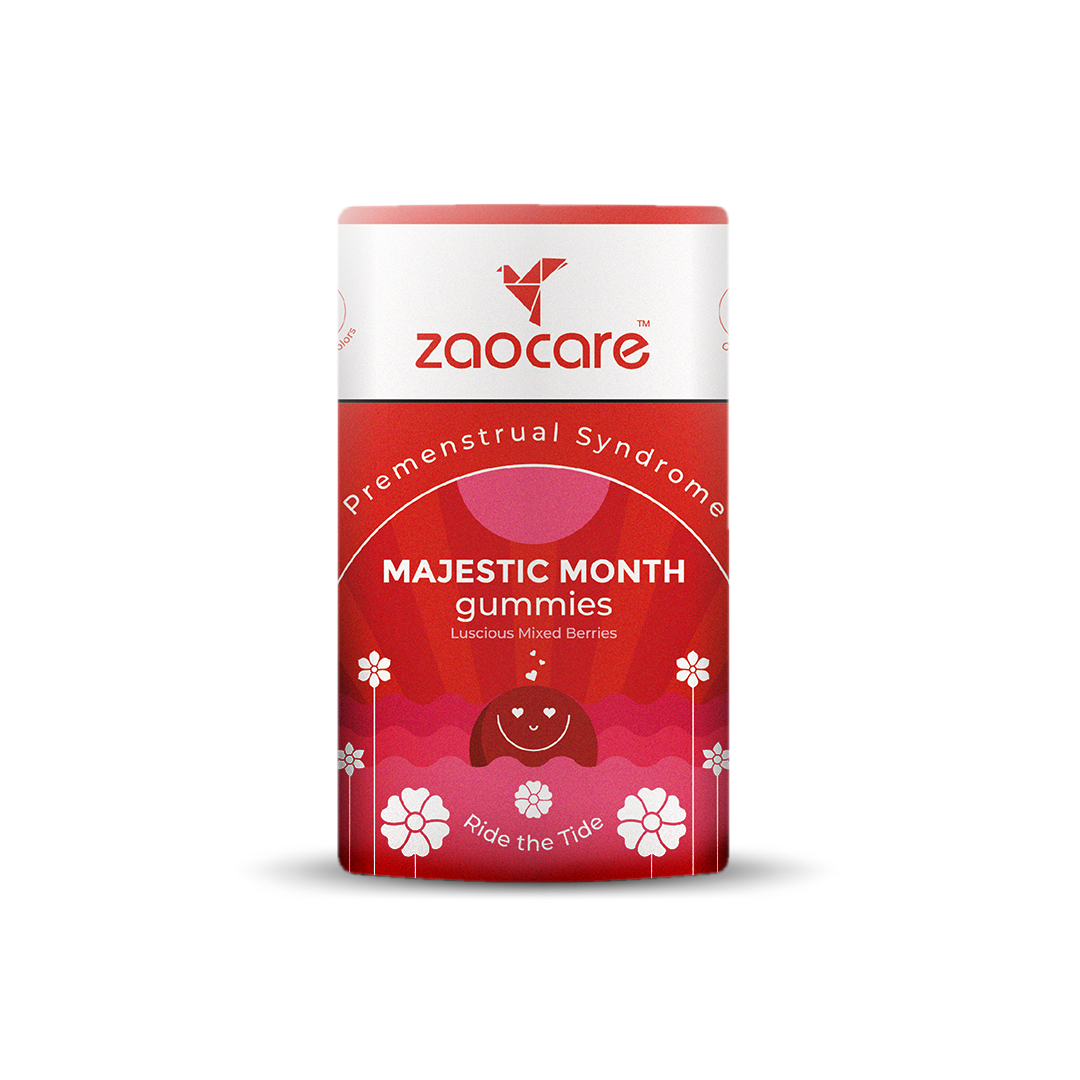 Zaocare Majestic Month Gummies For Premenstrual Syndrome & Period Pain Relief | No Side Effects