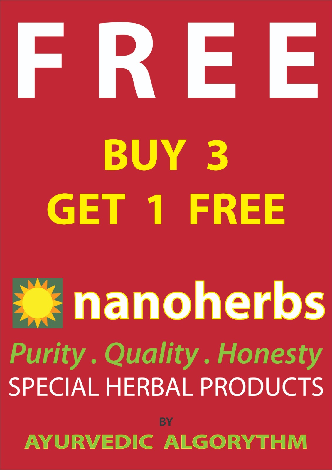 NANOHERBS KUMKUMADI (SPECIAL HANDMADE AYURVEDIC SOAP) Set of 3+ 1 FREE