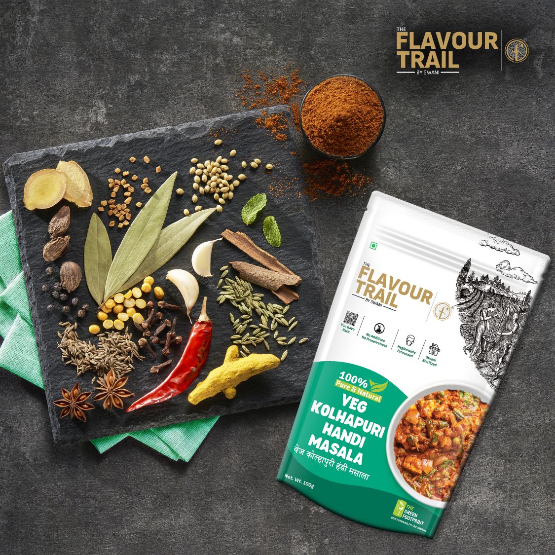 The Flavour Trail pure & natural Veg Kolhapuri Handi Masala