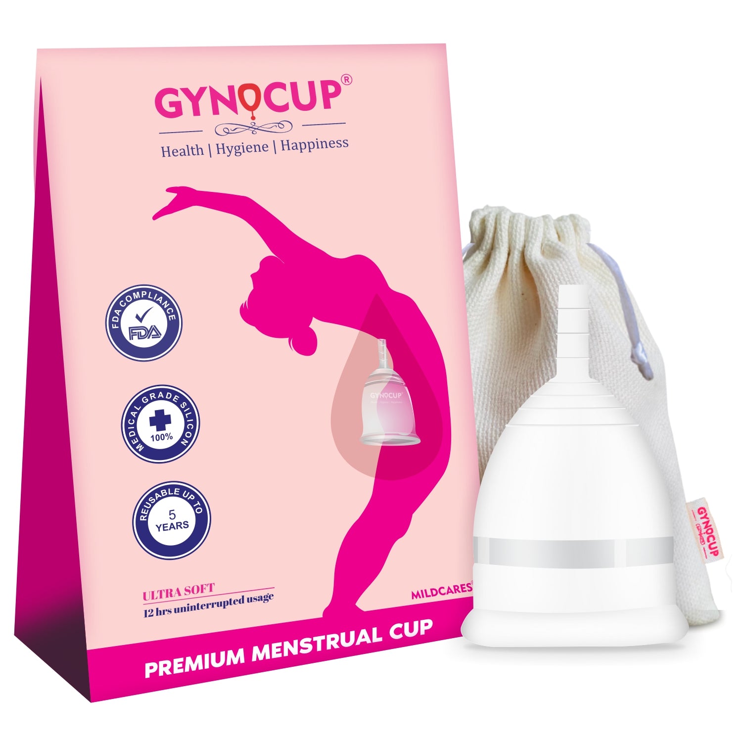 GynoCup Premium Reusable Menstrual Cup for women FDA Approved