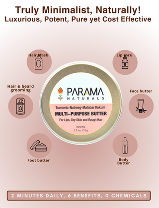 Parama Naturals Luxe Indulgence Face, Body, Hair & Beard Multi-Purpose Cream For All Skin Types, 31g