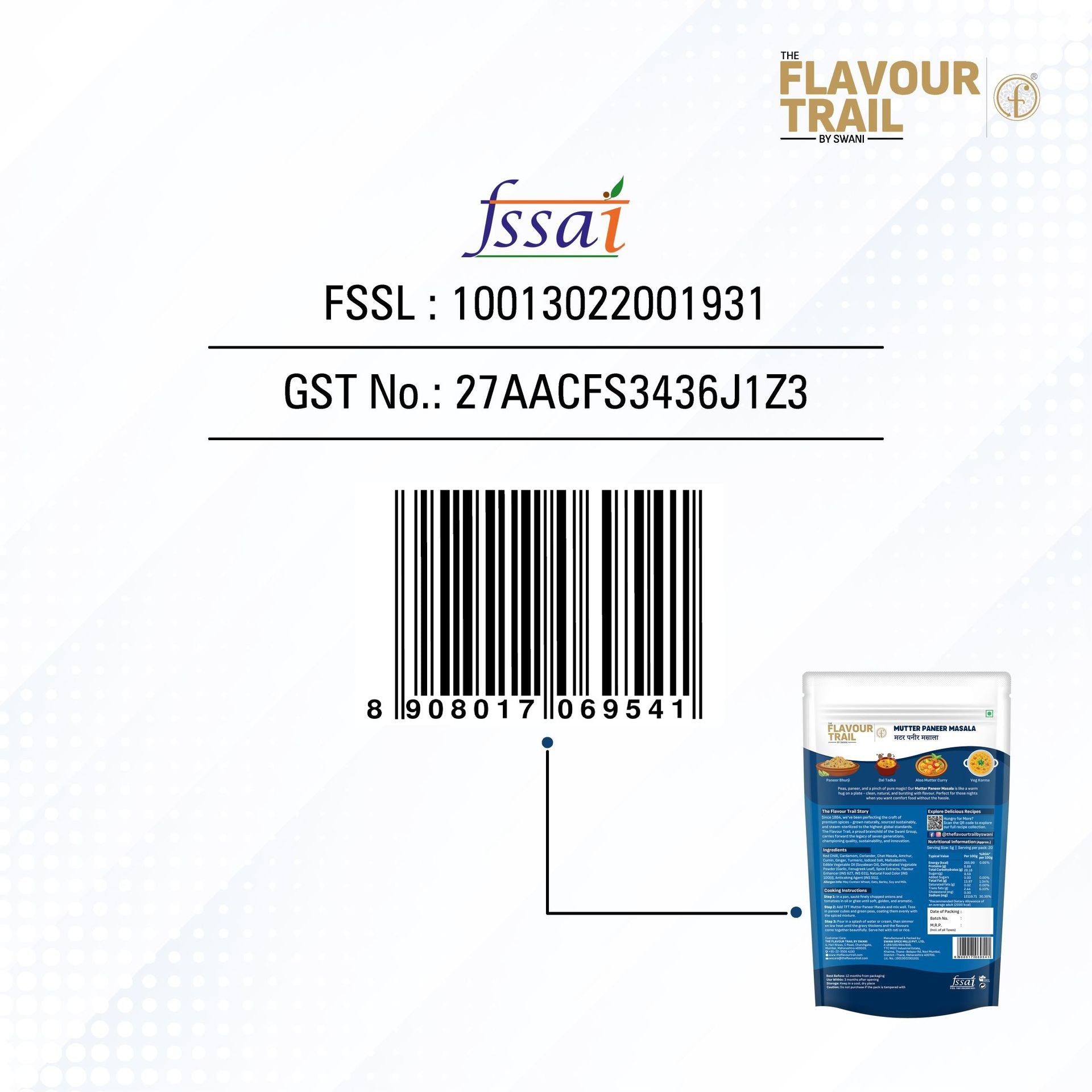 The Flavour Trail - Pure & Natural Mutter Paneer Masala