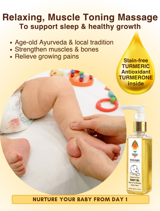 Parama Naturals Almond-Turmeric Baby Oil For Top-To-Toe Massage (100ml)