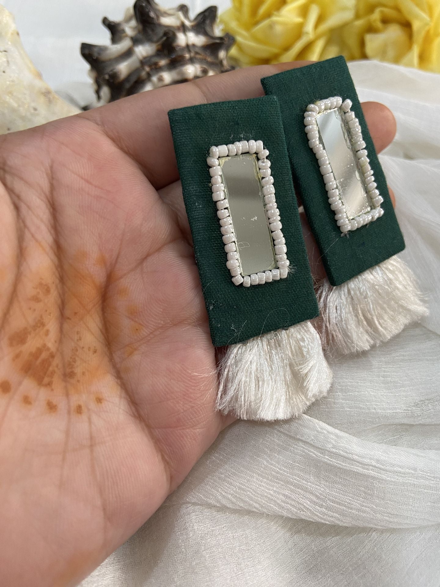 Sara- Mirror Handmade Earrings