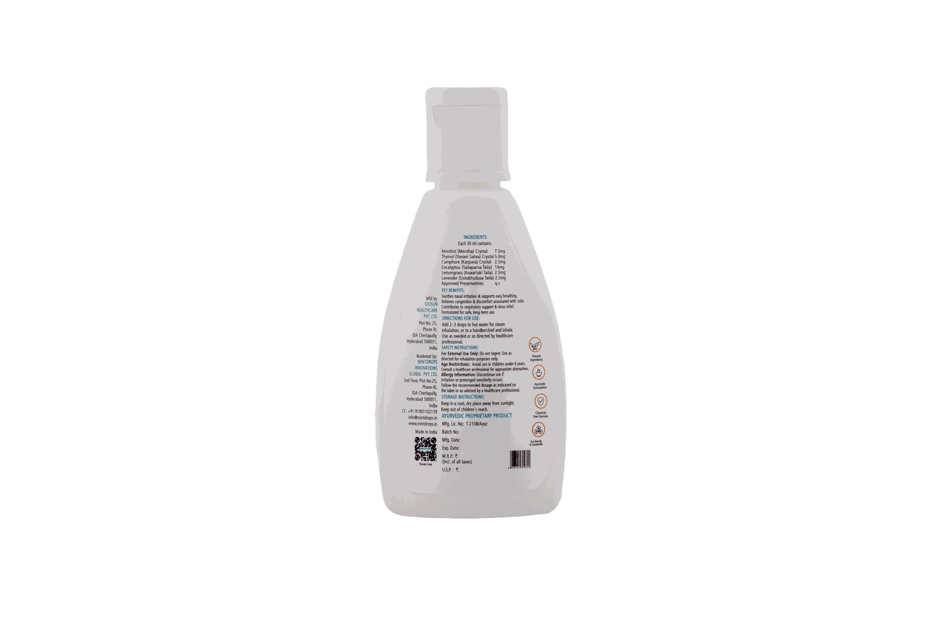 Mintdrop Breathease Cold Relief Inhalant Drops