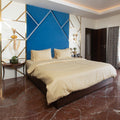 Almond Buff, 300TC, Microchecks Bedsheet Set