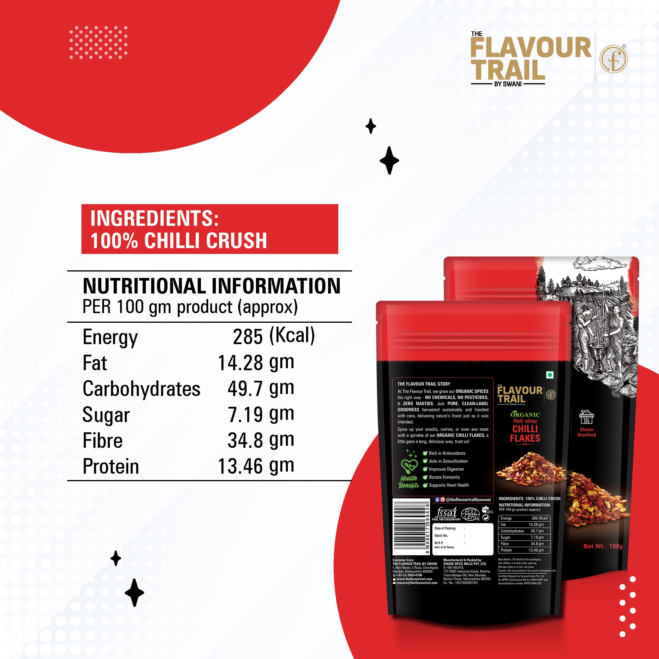 The Flavour Trail - Organic Chilli Flakes