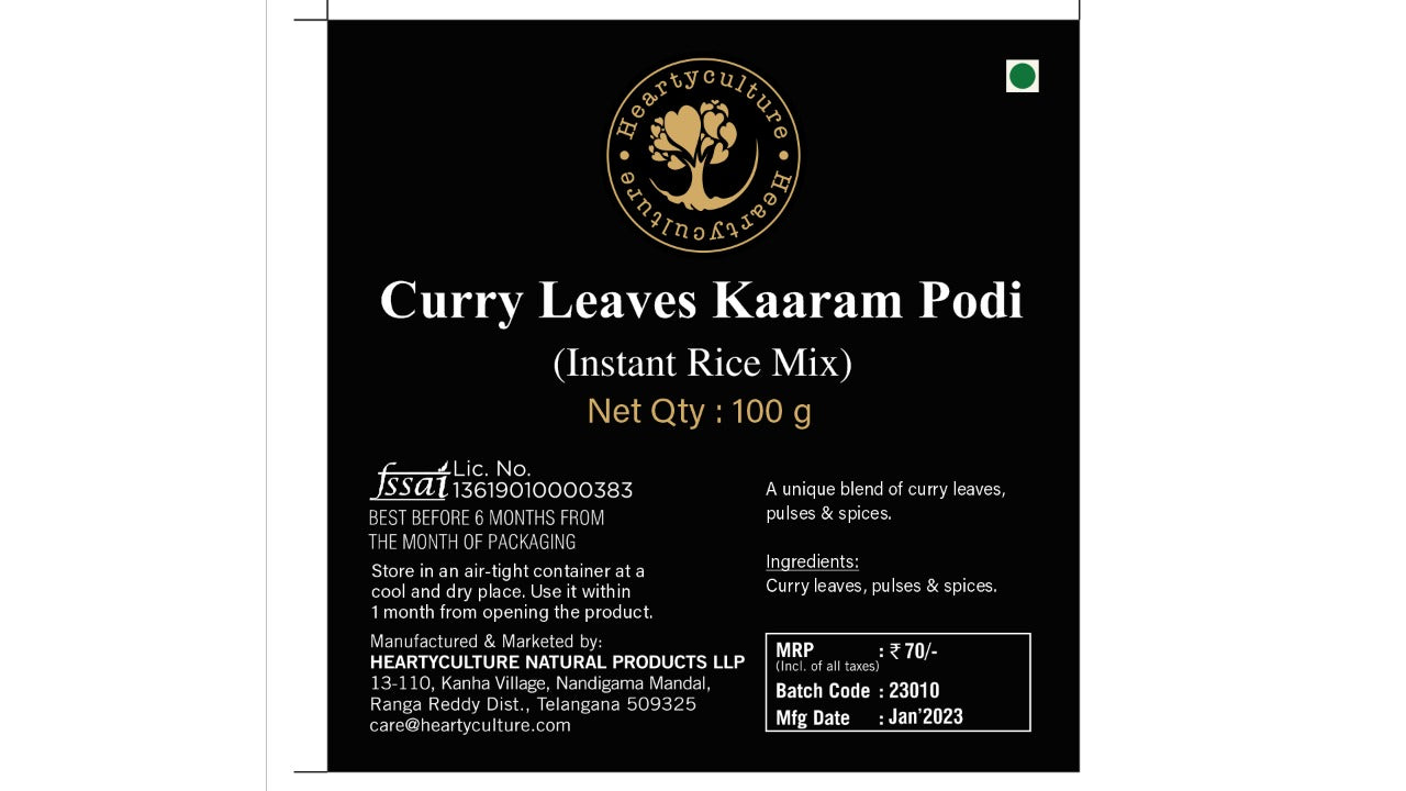 Heartyculture Set of 3 Podi -  Andhra Pappulu Podi |Curry leaves kaaram podi |Pudina kaaram Podi(All Instant rice mix)