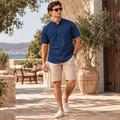 UNHELD Men Hemp Half Sleeve Water Repellent Odor Control Short Kurta