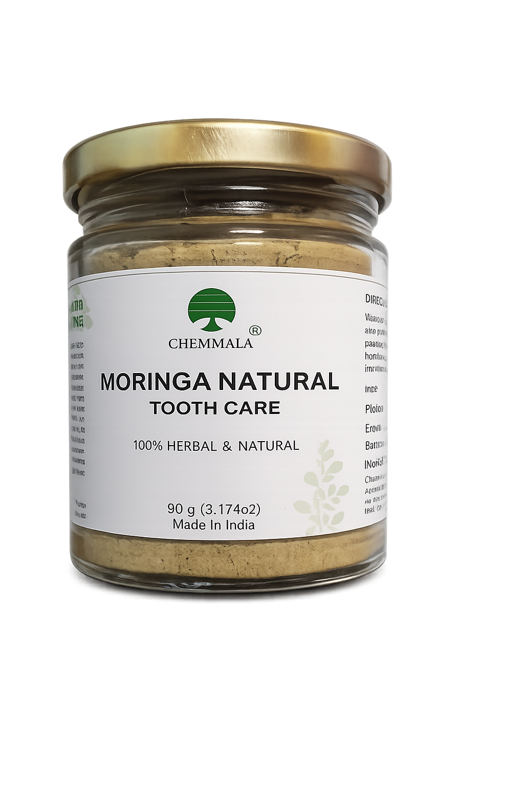 Chemmala Moringa Herbal Tooth Powder – Natural Oral Care for Strong Teeth, Healthy Gums & Fresh Breath (100% Herbal, Ayurvedic Formula)