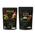 Curryfeast Daily Nutrition Gluten Free Roti-Bhakri Combo | Jowar Flour & Bajri Flour | Traditional Millet Flours for Soft Roti & Bhakri | 1kg Each
