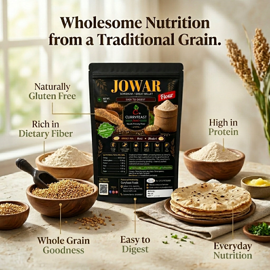 Curryfeast Jowar Flour / Jawar Aata / Sorghum Millet Flour / Gluten Free /Healthy aata / 1 Kg