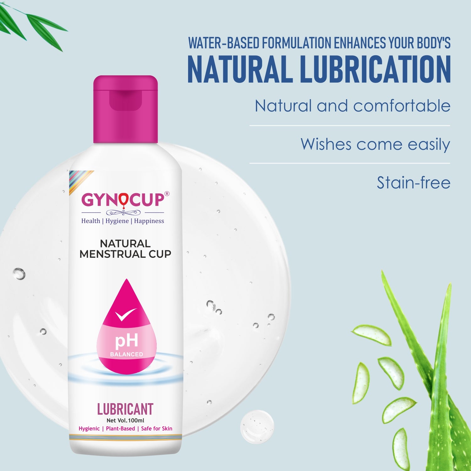 Gynocup Menstrual Cup Lubricant Water based & pH Balanced, hypoallerge Gynocup Menstrual Cup Lubricant Water based & pH Balanced, hypoallerge