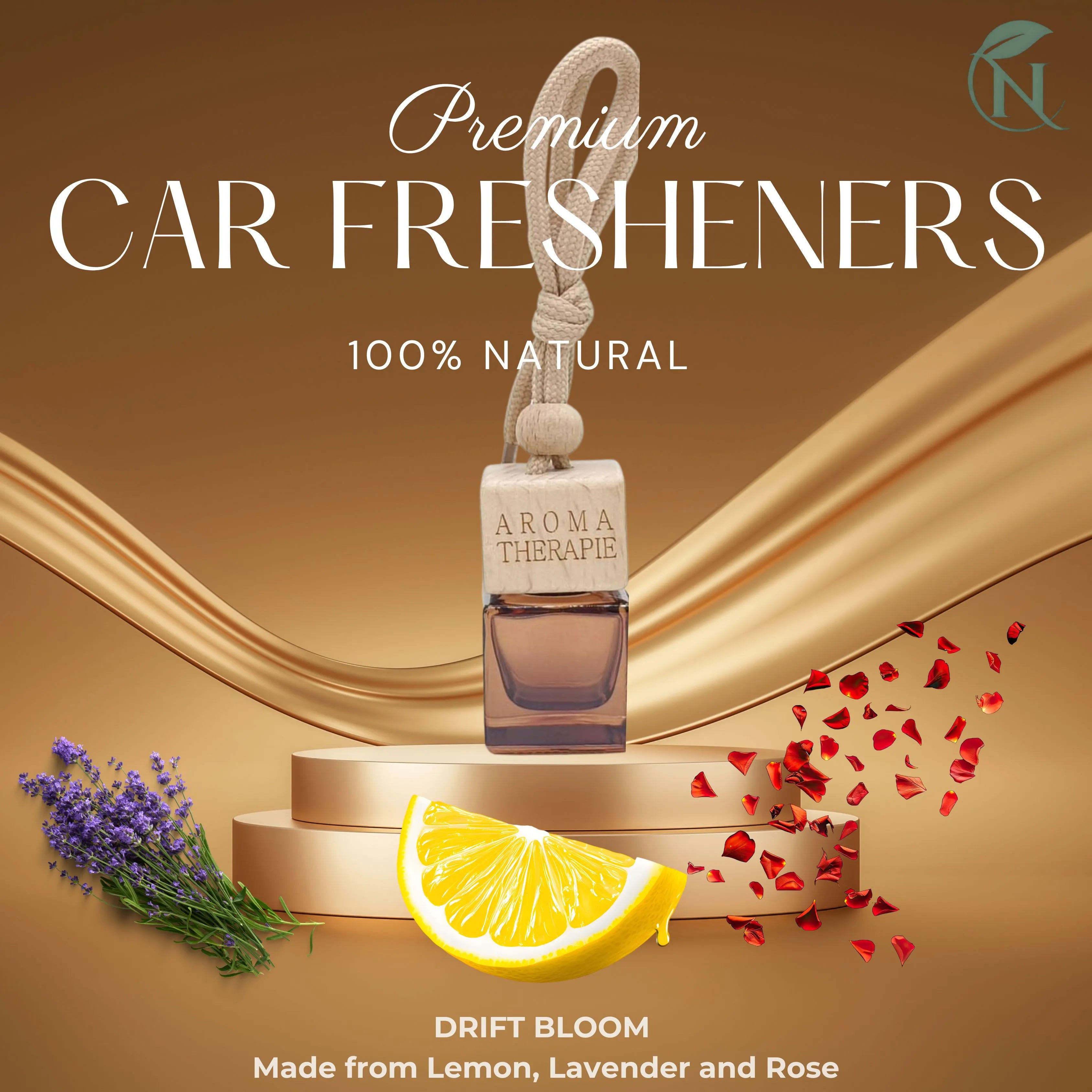 Naturalief Car Freshener – Pure Essential Oil Blend with Wooden Hanging Diffuser Pod