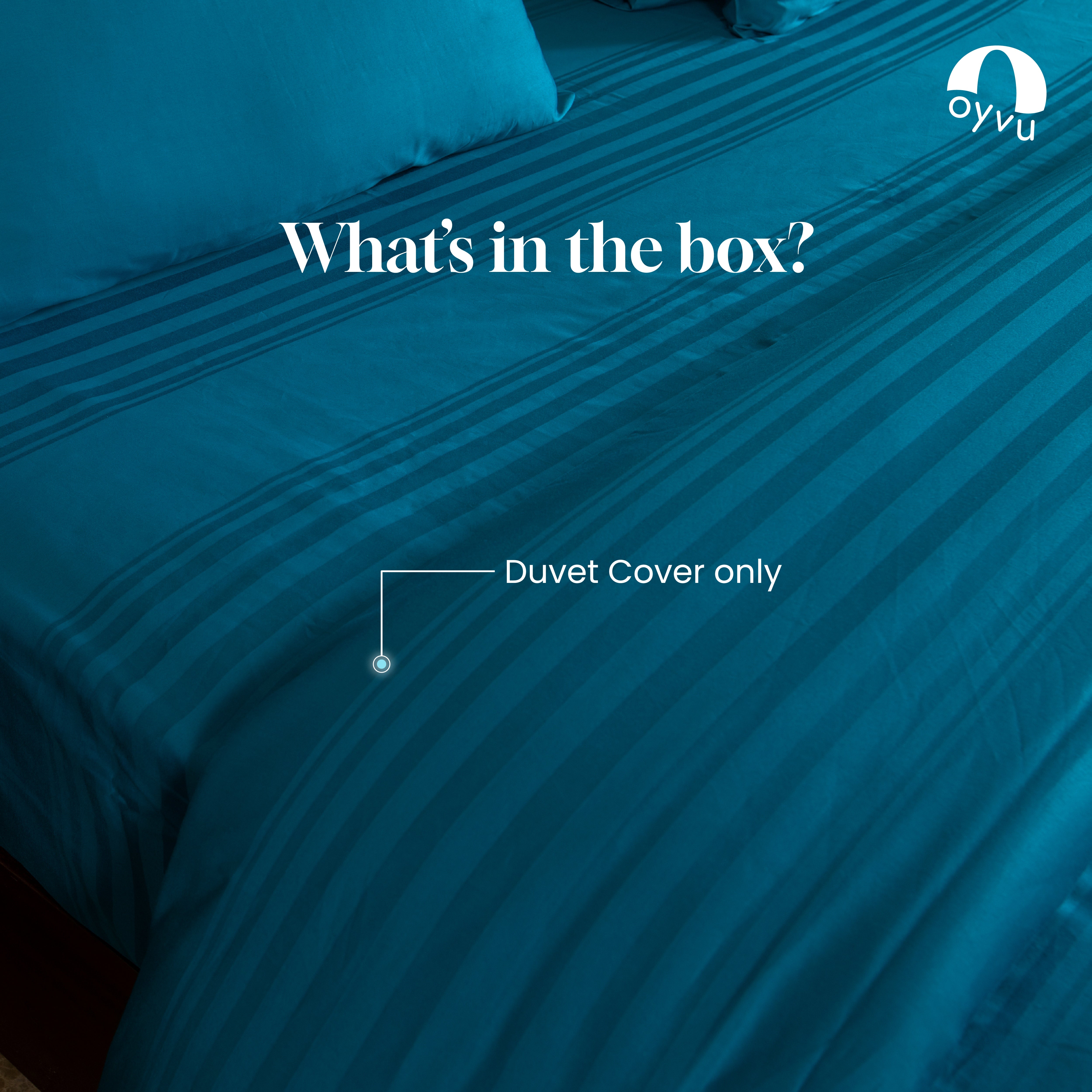 Teal Blue, 300TC, Horizontal Stripes Bedsheet Set