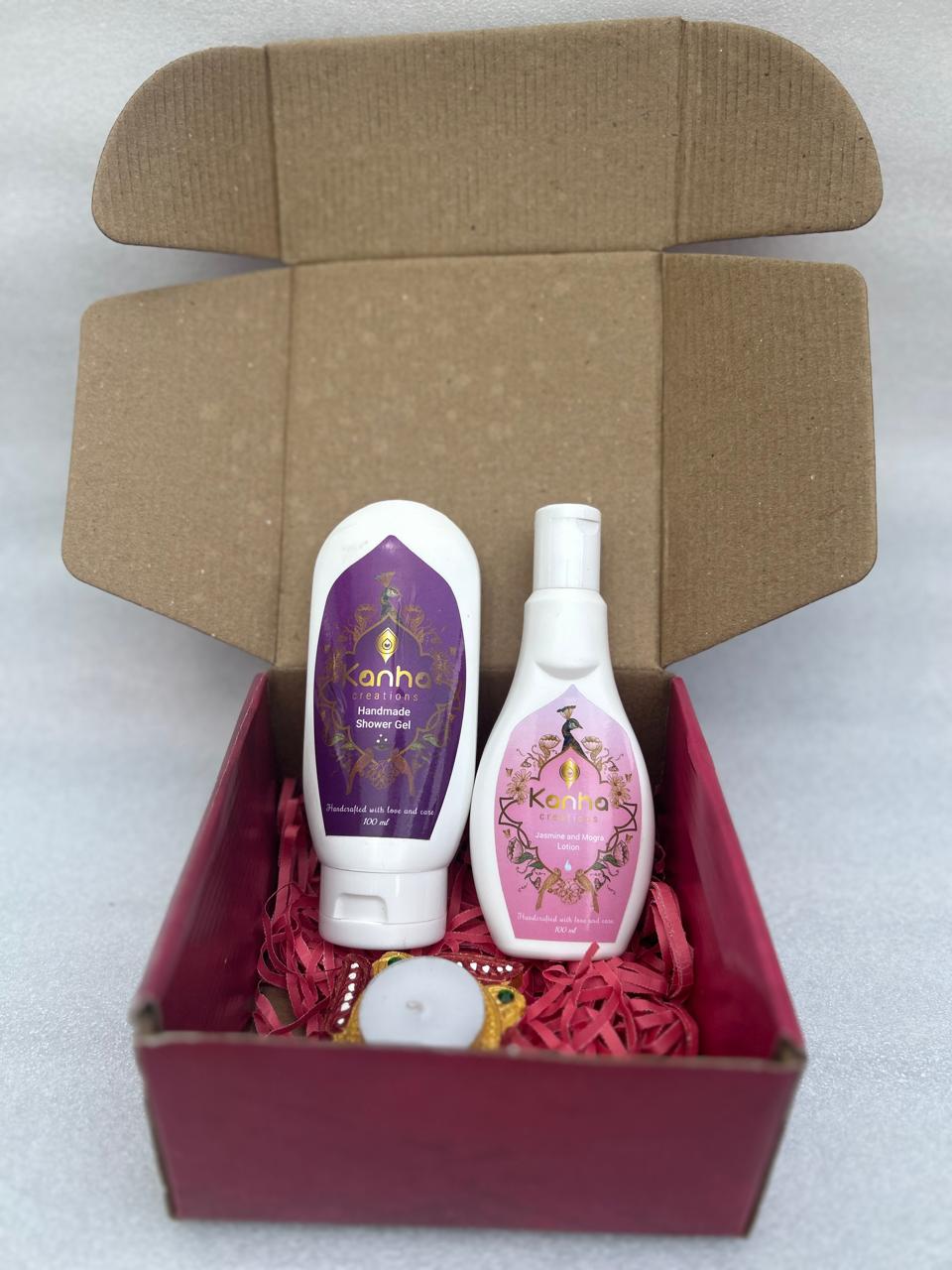 Kanha creations Diwali Hamper of Jasmine Mogara Lotion & Jasmine Mogara Body Wash Combo Kit