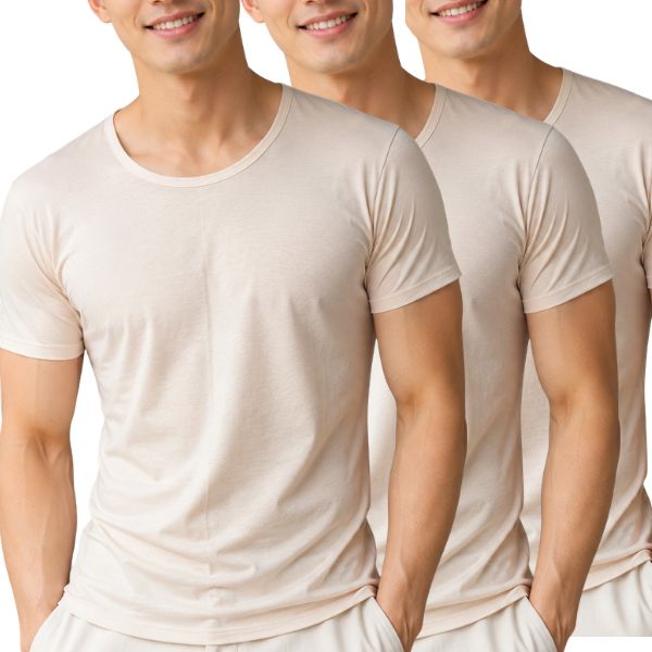 Eco life Men's Toxic free Undyed and Unbleached Pure Cotton RNS Vest - pack of 3