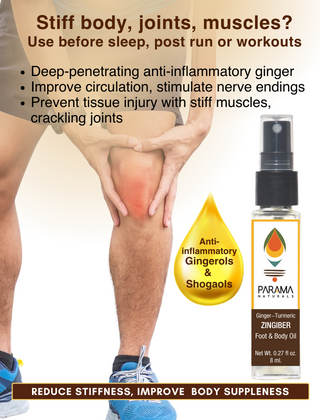 Parama Naturals Zingiber Ayurvedic Foot & Body Massage Oil, 8ml.